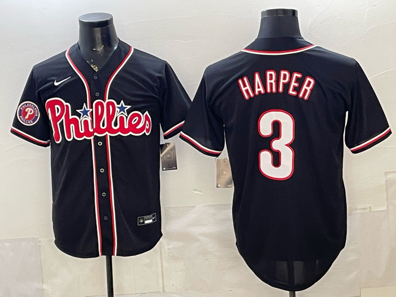 Men 2026 Philadelphia Phillies #3 Harper black Game Nike MLB Jersey 051807
